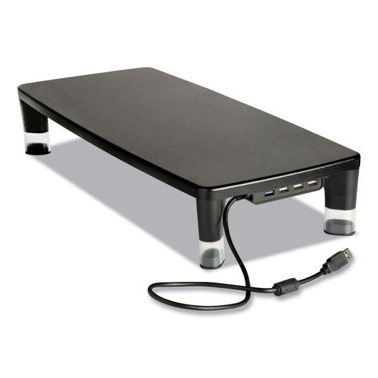 Monitor Stand MS100B, 21.6 x 9.4 x 2.7 to 3.9, Black/Clear, Supports 33 lb1