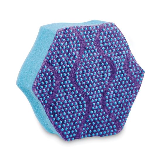 Advanced Scrub Dots Non-Scratch Scrub Sponges, 3.2 x 3.7, 1" Thick, Light Blue/Purple, 2/Pack1