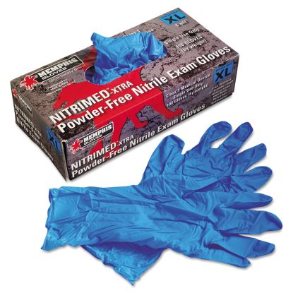 Nitri-Med Disposable Nitrile Gloves, Blue, X-Large, 100/Box1