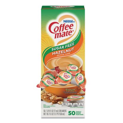 Liquid Coffee Creamer, Sugar Free Hazelnut, 0.38 oz Mini Cups, 50/Box1