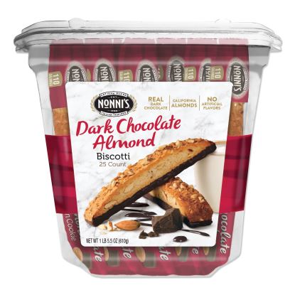 Biscotti, Dark Chocolate Almond, 0.85 oz Individually Wrapped, 25/Pack1