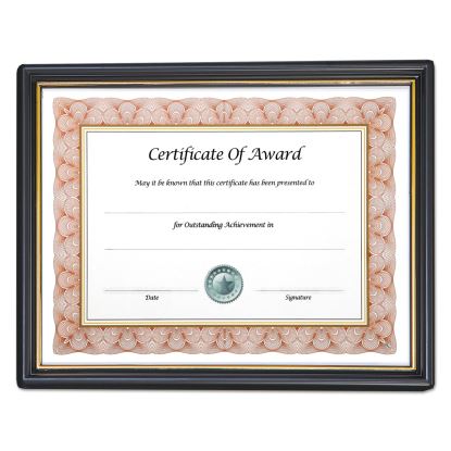 Economy Framed Achievement/Appreciation Awards, 11 x 8.5, Horiztontal Orientation, White with Black Border1