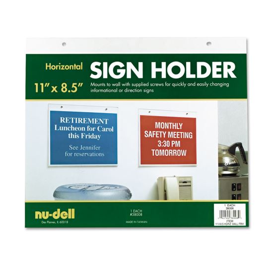 Acrylic Sign Holder, Horizontal, 11 x 8.5, Clear1