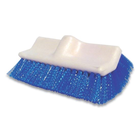 Synthetic Fiber Scrub Brush, Blue Synthetic Bristles, 10" Brush, White Foam Handle1