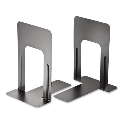 Steel Bookends, Nonskid, 5.88 x 8.25 x 9, Black, 1 Pair1