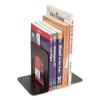 Steel Bookends, Nonskid, 5.88 x 8.25 x 9, Black, 1 Pair2