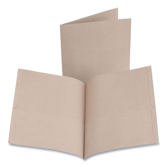 Earthwise by Oxford 100% Recycled Paper Twin-Pocket Portfolio, 100 Sheet Capacity, 11 x 8.5, Natural, 10/Pack1