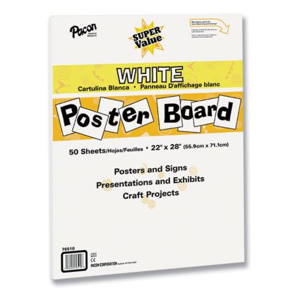 Super Value Posterboard, 22 x 28, White, 50/Carton1