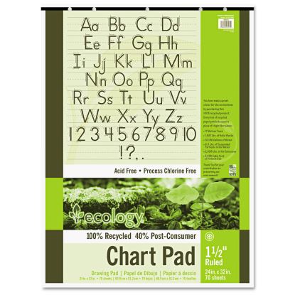 Ecology Recycled Chart Pads, Presentation Format (1 1/2" Rule), 70 White 24 x 32 Sheets1