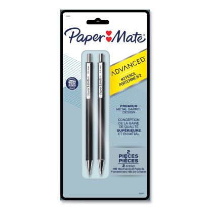 Advanced Mechanical Pencils, 0.5 mm, HB (#2), Black Lead, Black; Gray Barrel, 2/Pack1