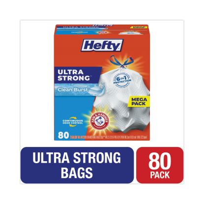 Ultra Strong Scented Tall White Kitchen Bags, 13 gal, 0.9 mil, 23.75" x 24.88", White, 80/Box1