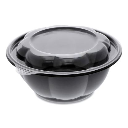 Roseware Bowl, 80 oz, 9.75" Diameter x 9h", Black Base/Clear Lid, 252/Carton1