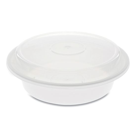 Newspring VERSAtainer Microwavable Containers,  24 oz, 7 x 7 x 2.38, White/Clear, 150/Carton1