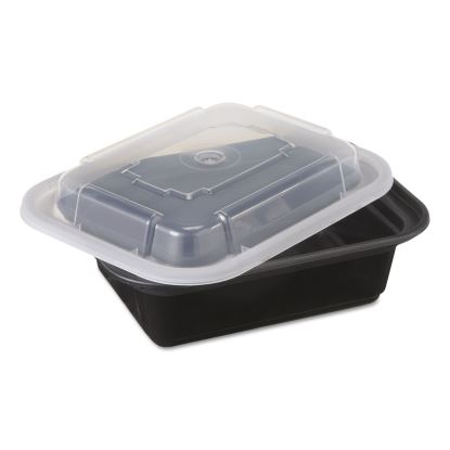 Newspring VERSAtainer Microwavable Containers, 12 oz, 4.5 x 5.5 x 1.75, Black/Clear, 150/Carton1