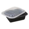 Newspring VERSAtainer Microwavable Containers, 12 oz, 4.5 x 5.5 x 1.75, Black/Clear, 150/Carton2