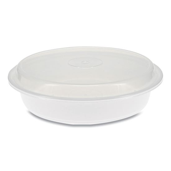 Newspring VERSAtainer Microwavable Containers, 48 oz, 9 x 9 x 2.38, White/Clear, 150/Carton1