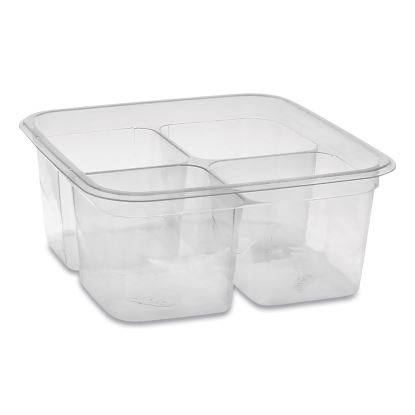 EarthChoice Square Recycled Bowl,4-Compartment, 32 oz, 6.13 x 6.13 x 2.61, Clear, 360/Carton1