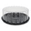 Plastic Cake Container, Shallow 9" Cake Container, 9" Diameter x 3.38"h, Clear/Black, 90/Carton1