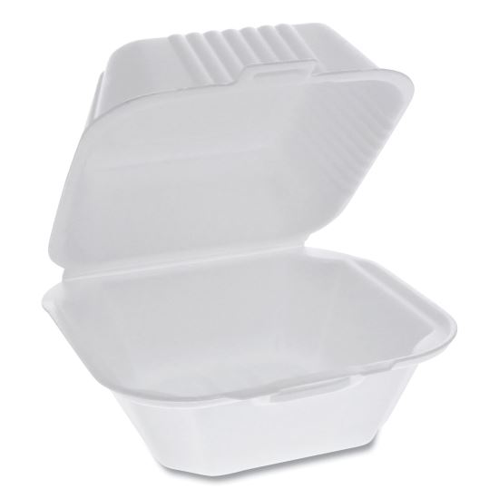 SmartLock Foam Hinged Lid Container, Sandwich, 5.75 x 5.75 x 3.25, White, 504/Carton1