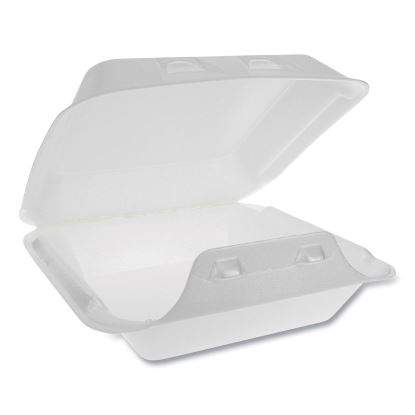 SmartLock Foam Hinged Lid Container, Medium, 8 x 8 x 3, White, 150/Carton1