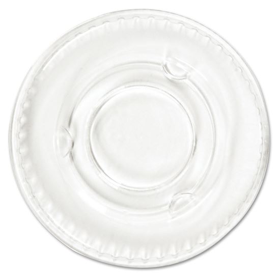 Plastic Portion Cup Lid, Fits 0.5 oz to 1 oz Cups, Clear, 100/Sleeve, 25 Sleeves/Carton1