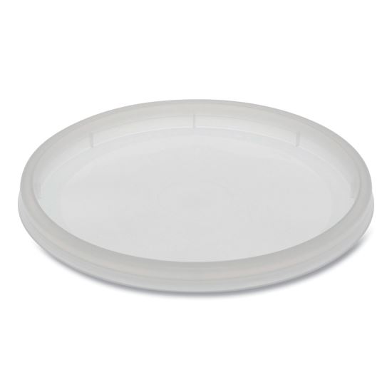 Newspring DELItainer Microwavable Container Lid, Recessed, 4.55" Diameter x 0.4" h, Translucent, 480/Carton1