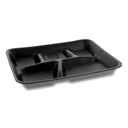 Foam School Trays, 5-Compartment, 8.25 x 10.25 x 1, Black, 500/Carton1