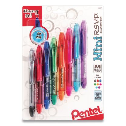 Mini R.S.V.P. Ballpoint Pen, Stick, Medium 1 mm, Assorted Ink and Barrel Colors, 8/Pack1