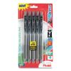 EnerGel-X Gel Pen, Retractable, Medium 0.7 mm, Black Ink, Black Barrel, 5/Pack2