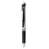 EnerGel RTX Gel Pen, Retractable, Medium 0.7 mm, Black Ink, Black/Silver Barrel, Dozen1