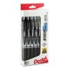 EnerGel RTX Gel Pen, Retractable, Medium 0.7 mm, Black Ink, Black/Silver Barrel, Dozen2