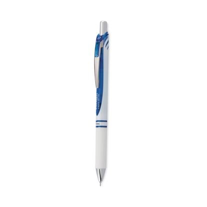 EnerGel Pearl Gel Pen, Retractable, Medium 0.7 mm, Blue Ink, White/Blue Barrel, Dozen1