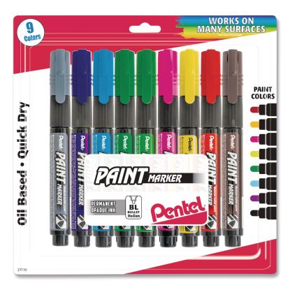 Opaque Bullet Tip Paint Markers, Medium Bullet Tip, Assorted Colors, 9/Pack1