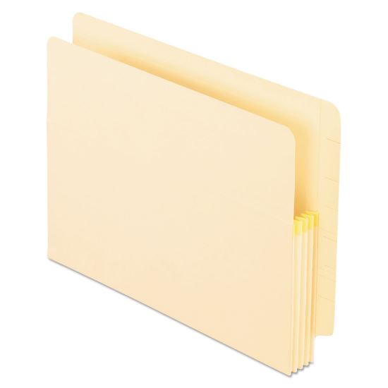 Manila Drop Front Shelf File Pockets with Tyvek Gusset Top, 1.75" Expansion, Letter Size, Manila, 25/Box1