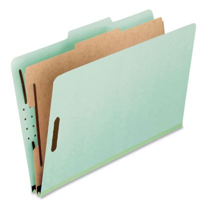 Four-, Six-, and Eight-Section Pressboard Classification Folders, 1 Divider, Embedded Fasteners, Legal Size, Red, 10/Box1