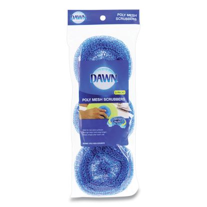 Poly Mesh Scrubbers, Blue, 3/Pack1