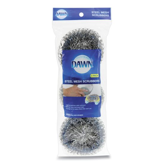 Ultra Steel Scrubbers, Gray/Silver, 3/Pack1