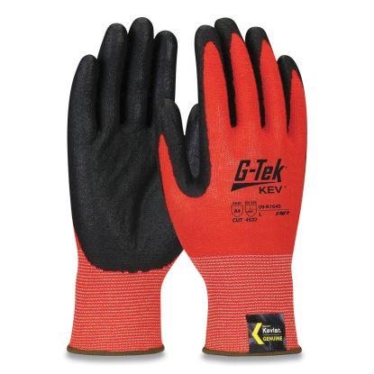 KEV Hi-Vis Seamless Knit Kevlar Gloves, Medium, Red/Black1