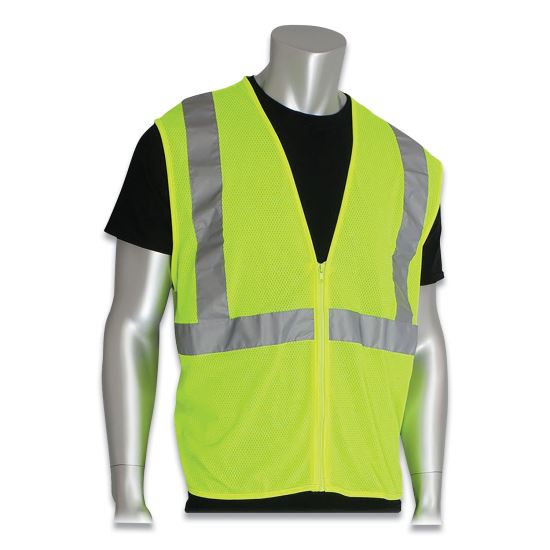 Zipper Safety Vest, Large, Hi-Viz Lime Yellow1