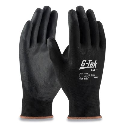 GP Polyurethane-Coated Nylon Gloves, Large, Black, 12 Pairs1