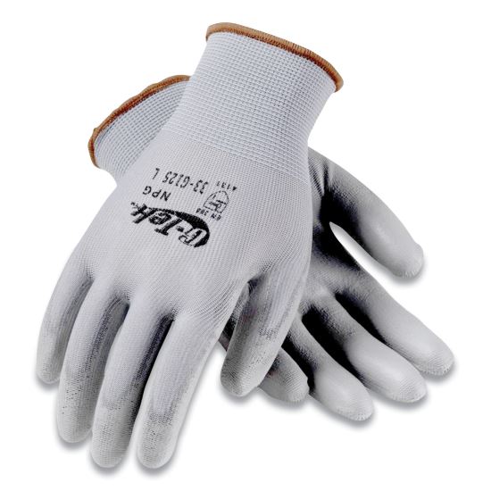 GP Polyurethane-Coated Nylon Gloves, Large, Gray, 12 Pairs1