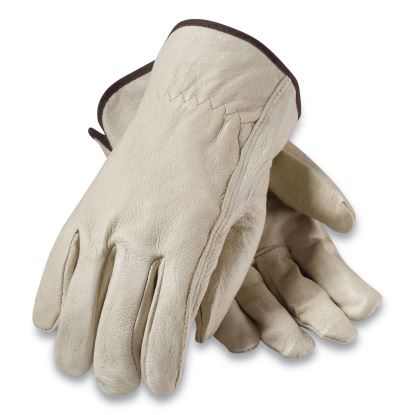 Top-Grain Pigskin Leather Drivers Gloves, Economy Grade, Medium, Gray1