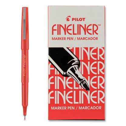 Fineliner Markers, Fine Bullet Tip, Red, Dozen1