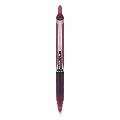 Precise V5RT Roller Ball Pen, Retractable, Extra-Fine 0.5 mm, Burgundy Ink, Burgundy/Silver Barrel, Dozen1