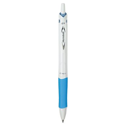 Acroball PureWhite Advanced Ink Ballpoint Pen, Retractable, Fine 0.7 mm, Black Ink, White/Blue Barrel1