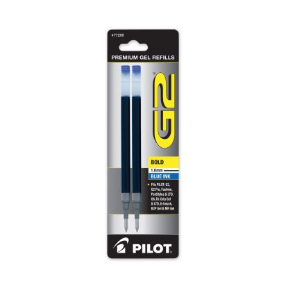 Refill for Pilot G2 Gel Ink Pens, Bold Conical Tip, Blue Ink, 2/Pack1