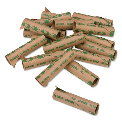 Preformed Tubular Coin Wrappers, Dimes, $5, 1,000 Wrappers/Box1