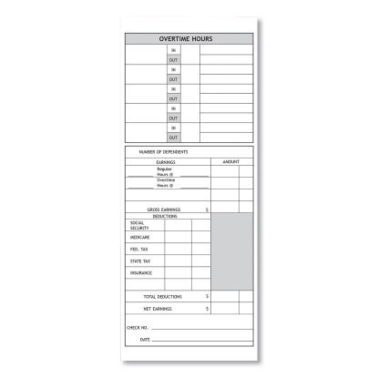 Time Clock Cards for Pyramid Technologies 1000/2000, Two Sides, 3.5 x 9, 100/Pack1