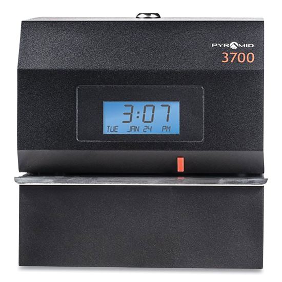 3700 Heavy-Duty Time Clock and Document Stamp, LCD Display, Black1