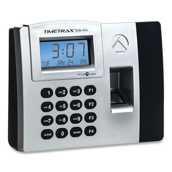 TimeTrax Elite Biometric Time Clock, 50 Employees, Black1